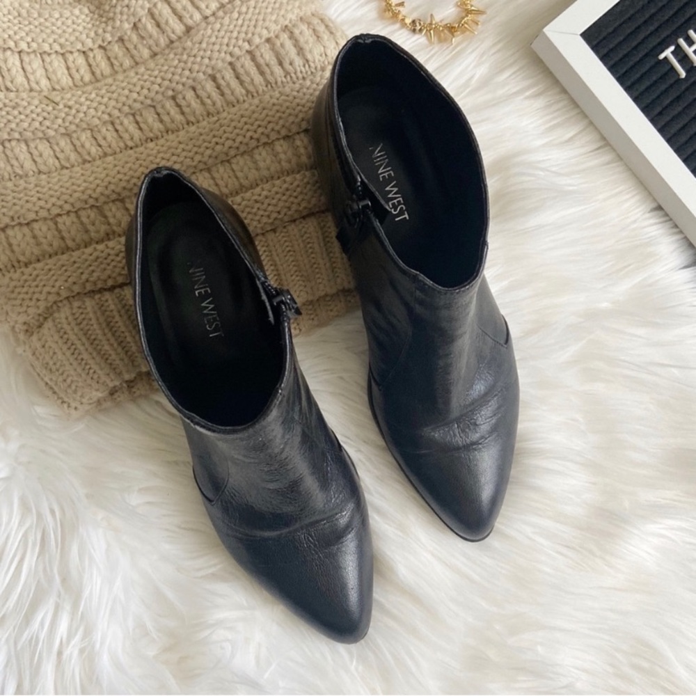 Nine West black leather boots - Picture 6 of 9